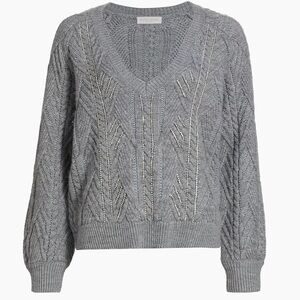 Ramy Brook Embellished V Neck Sweater